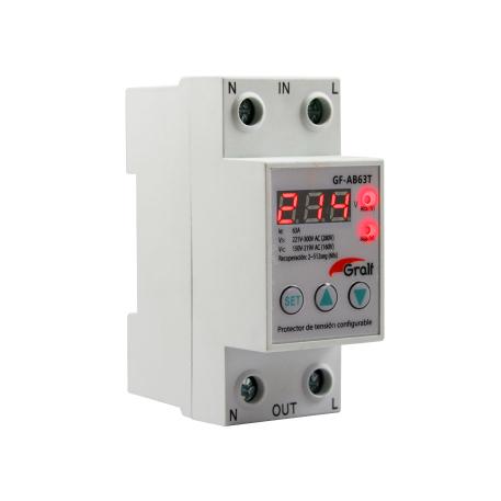 Protector de Tension Configurable con voltimetro, 63A max.