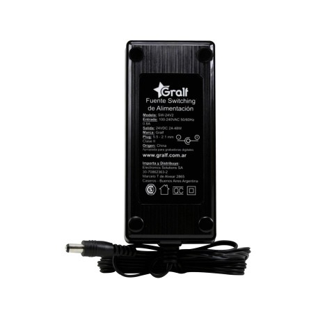 Fuente Switching Premium 24V 2A Dc plug 5.5-2.1mm