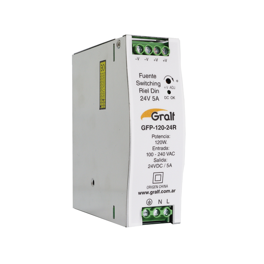 FUENTE SWITCHING RIEL DIN 24V 5A