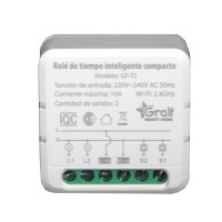 Relay de tiempo inteligente compacto Wi-Fi 2 Salidas