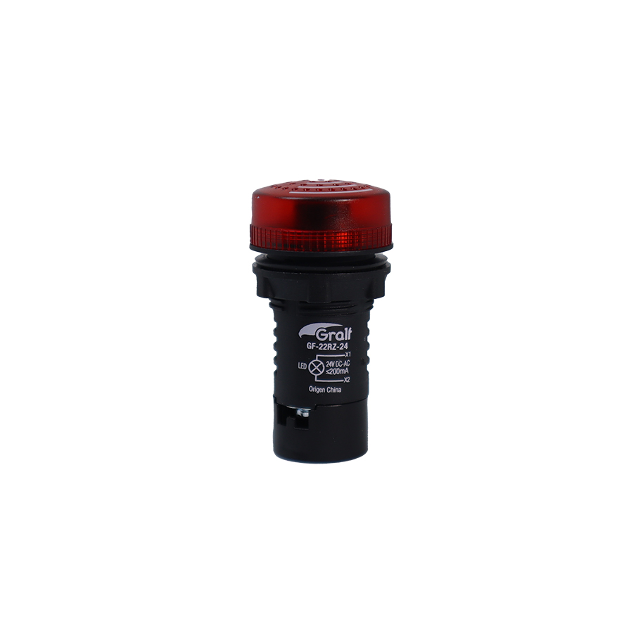 Piloto audible rojo (Ø22mm) de 24V
