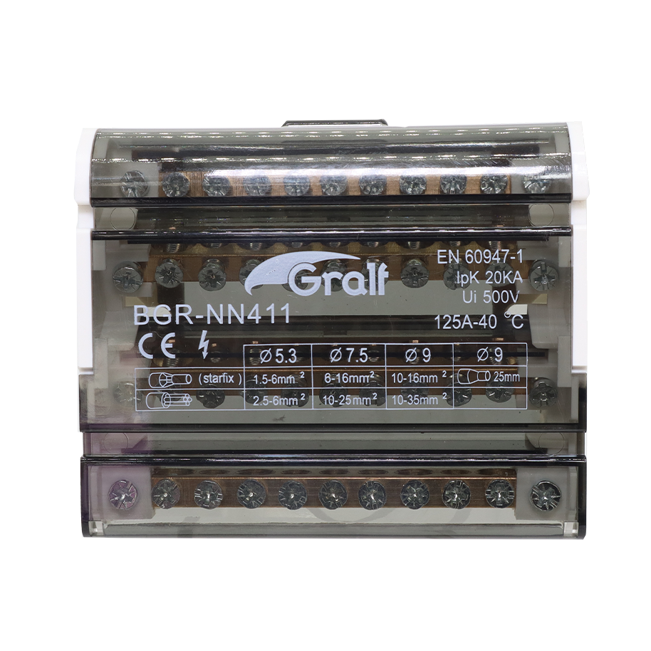 Bornera de distribución, 4p, 11 entradas.