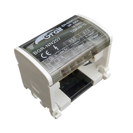 Bornera de distribución, 2p, 7 entradas.