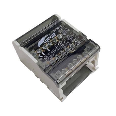 Bornera de distribución, 4p, 7 entradas.