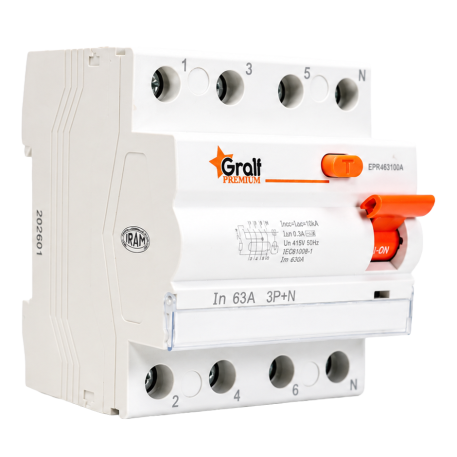 Interruptor Diferencial 1P+N 63A 100mA Tipoa: A + S