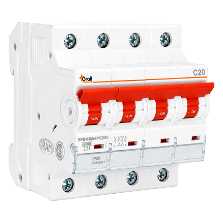 Interruptor Termomagnético 4P C20 6kA