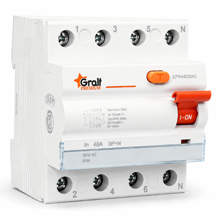 Interruptor Diferencial  3P+N 40A 30mA 10kA