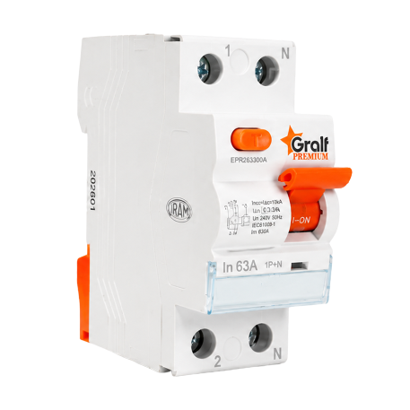 Interruptor Diferencial 1P+N 63A 30mA Tipo: A